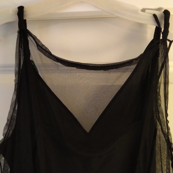 NWT  MAX STUDIO "Special Edition" Silk Nylon Boho Style Midi Dress Black Small - Picture 10 of 11